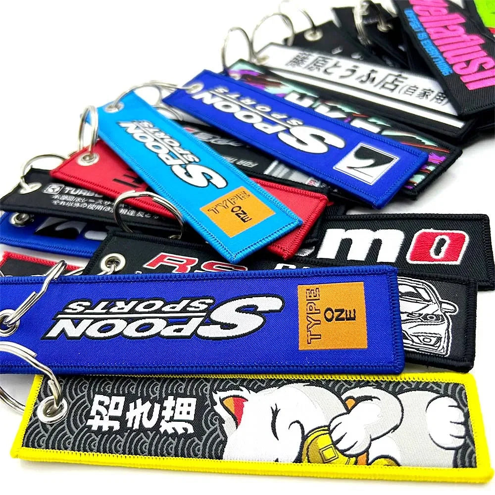 Color Name: Yellow - JDM HKS Keychain Embroidered Woven - Premium Interior Accessories from NoEnName_Null - Just $8.09! Shop now at Rapidvehicles