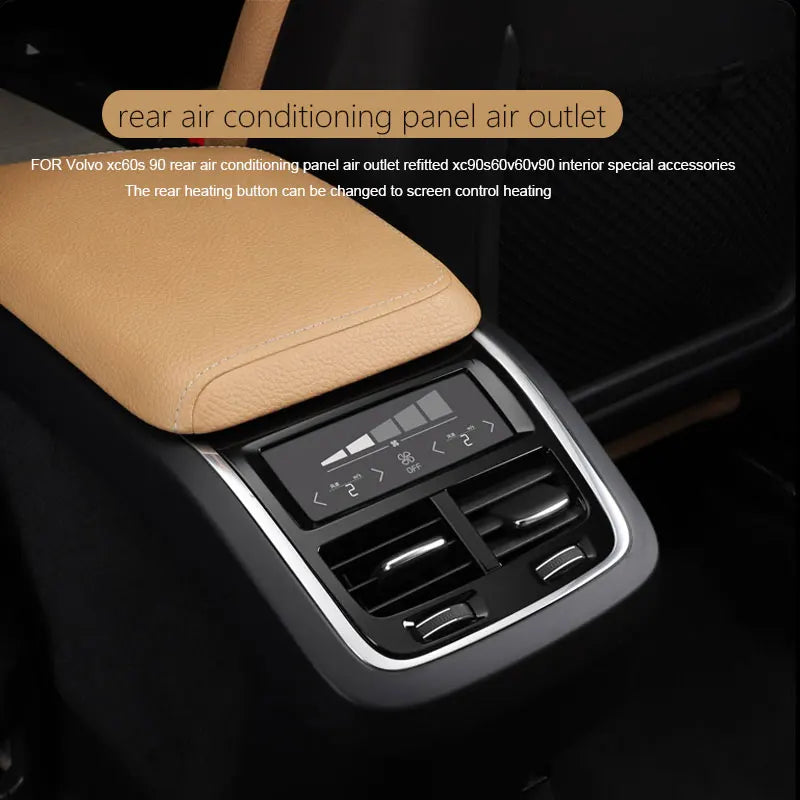 Car accessories For Volvo XC60XC90S60V60V90S 90 rear exhaust air outlet touch screen cold air hot air air conditioning