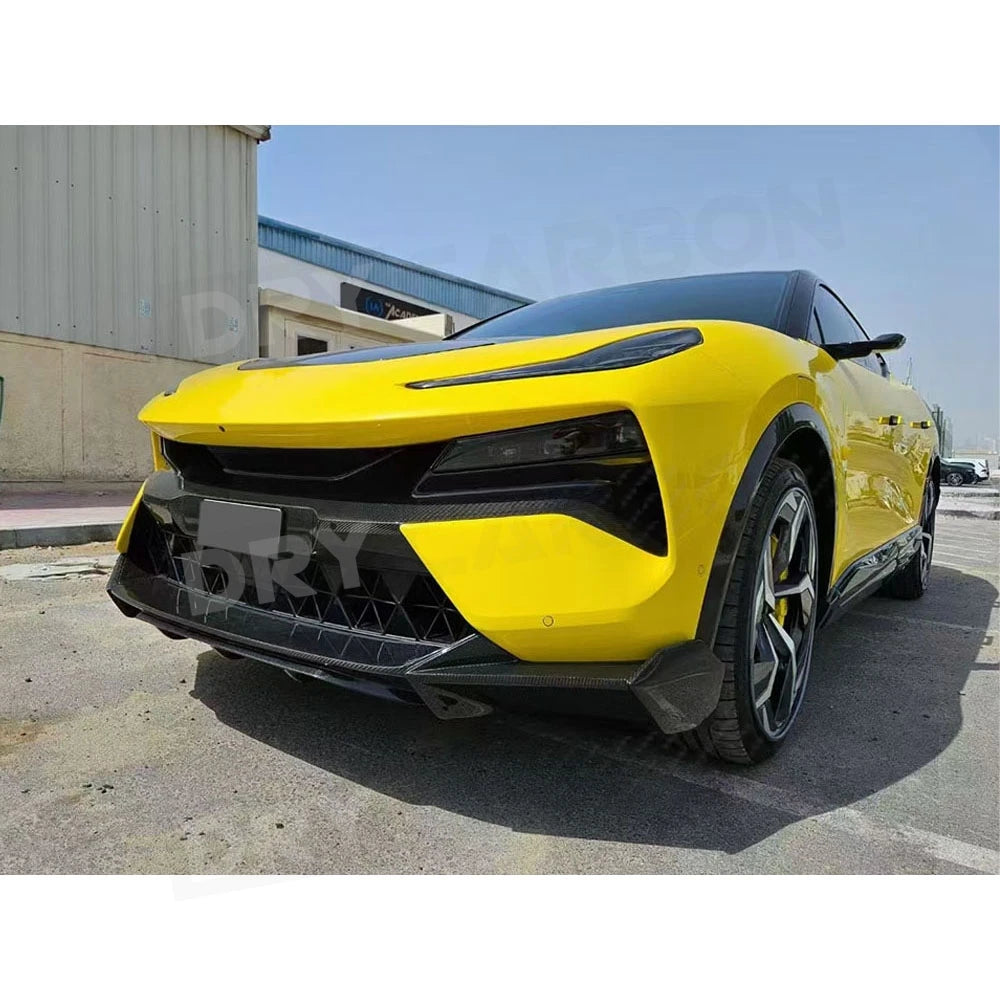 for Lotus Eletre Dry Carbon Fiber Front Bumper Lip Rear Spoiler Trunk Wing Rear Diffuser Side Skirts Body Kits Accessories FRP