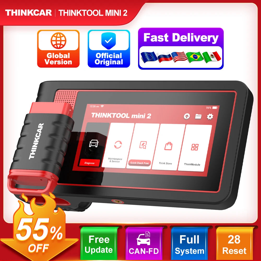 THINKCAR THINKTOOL MINI Professional Auto OBD2 Scanner Full System Clear Code Read 28 Reset Lifetime Free Car Diagnostic Tool