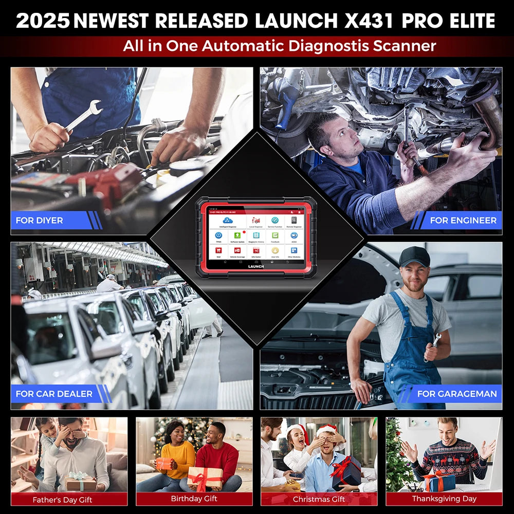 2025 LAUNCH X431 PRO ELITE Car Diagnostic Tools CANFD DOIP ECU CODING Bi-directionnal OBD2 Scanner 2 Years Free Update