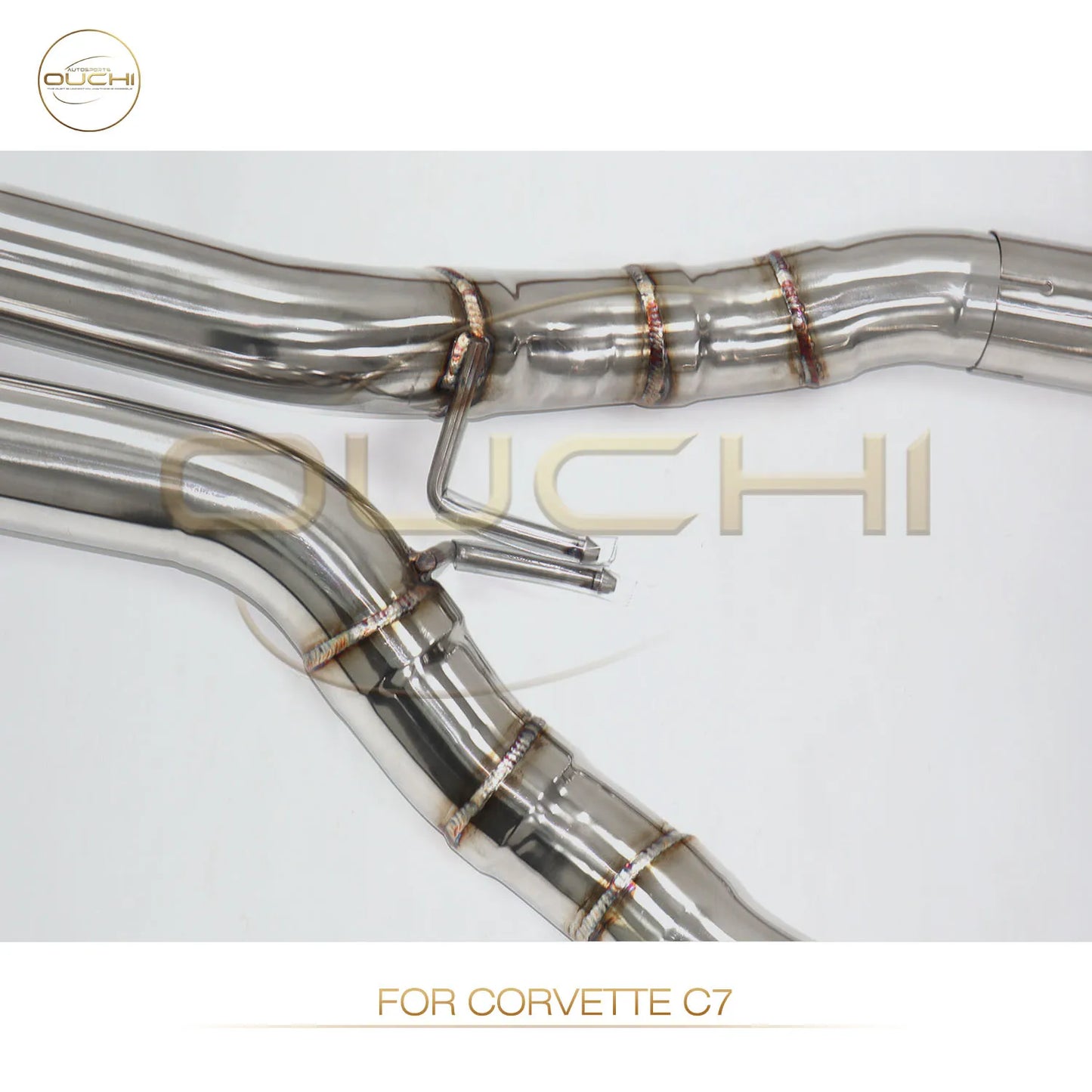 OUCHI Stainless Steel Catback Exhaust System for Chevrolet Corvette C7 Coupe Performance Dual Rear Exit Muffler