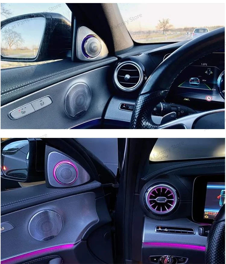 For Mercedes-benz C Glc E S W205 W213 W222 X253 64 Colors Led Rotating Tweeter Speaker Rgb Led Ambient Light 3d Horn Accessory