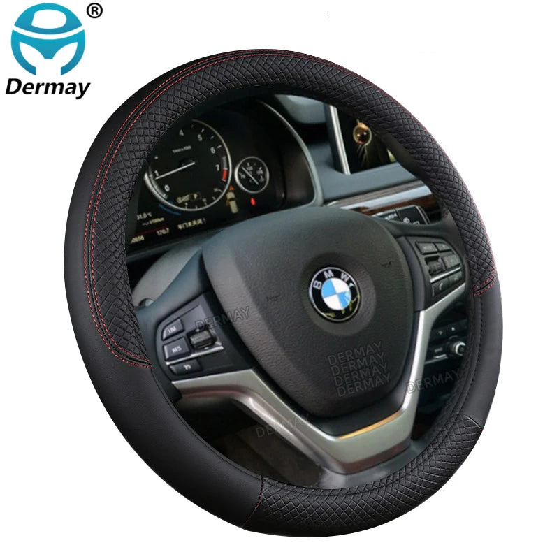 Color Name: Blue - 9 Color Sport Auto Steering Wheel Covers Anti-Slip Leather Car Steering-wheel Cover Car-styling Anti-catch Holder Protor - Premium Interior Accessories from DERMAY - Just $13.99! Shop now at Rapidvehicles