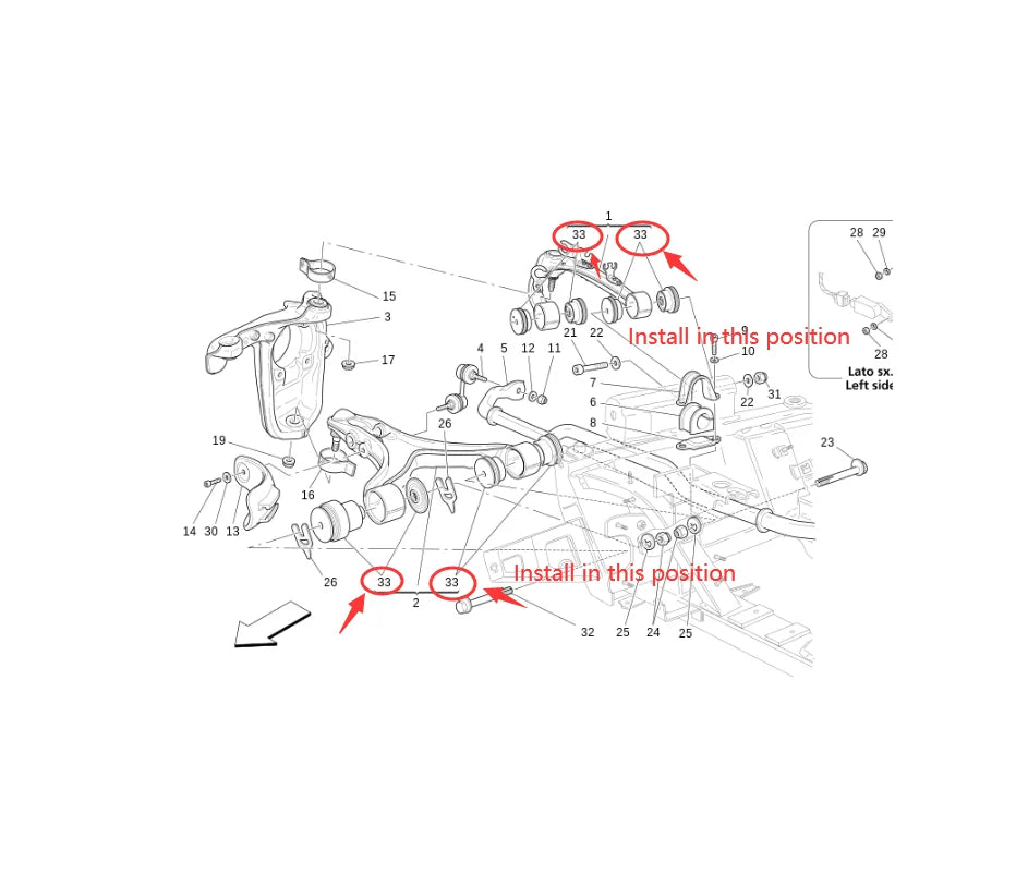 A Set Of High Quality Front Suspension Bushings Kit For Maserati GranTurismo And Quattroporte M139 980139889