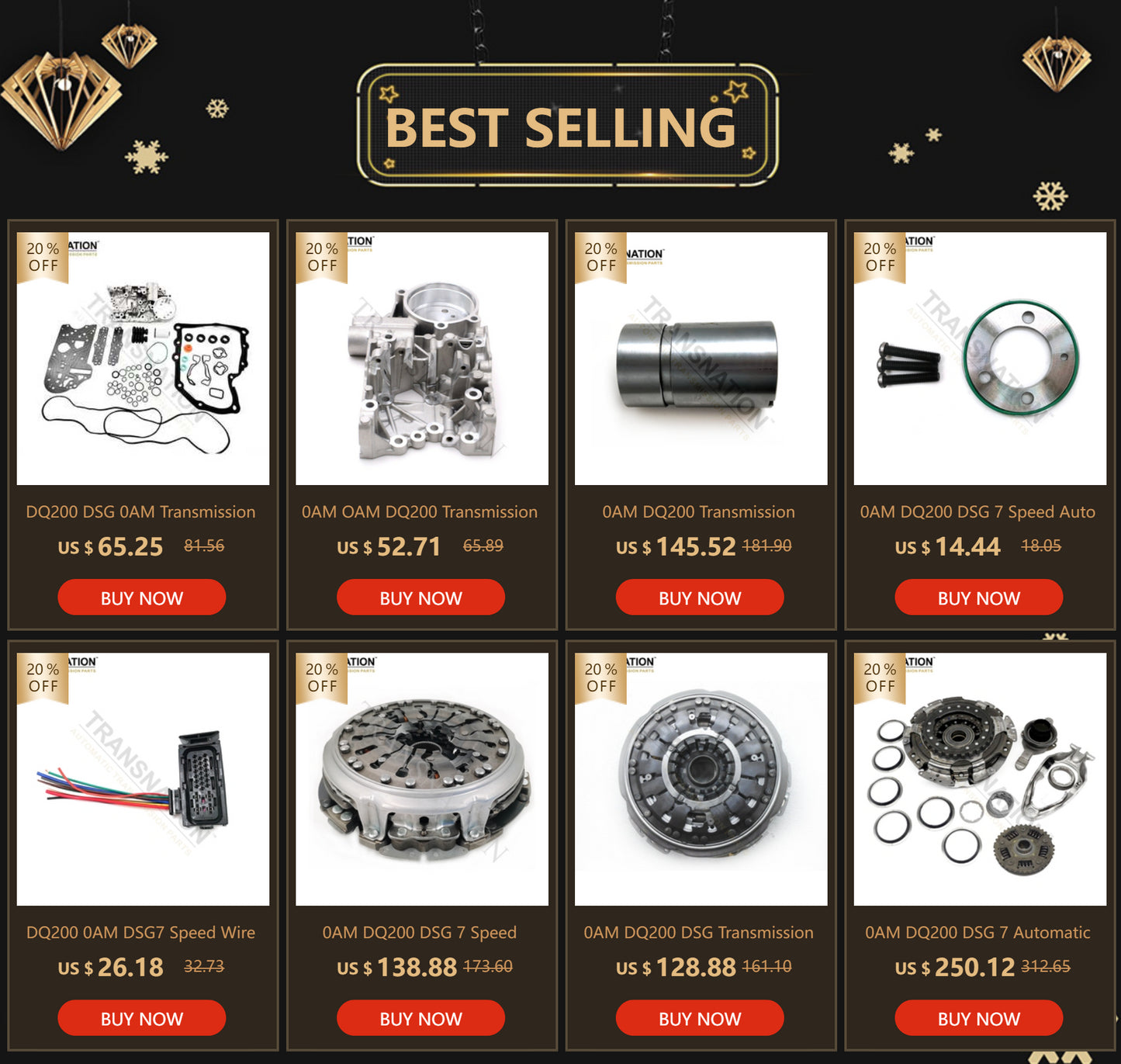 0AM DQ200 DSG 7 Speed Automatic Transmission Clutch Kit Old Type  Fit For VOLKSWAGEN AUDI 2008-2012 Car Accessories