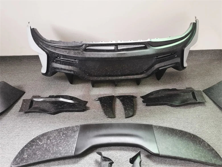 Forged semi-carbon fiber 600LT style front Rear bumper side skirt spoiler rear hood exhaust for McLaren 540C 570S Upgrade 600LT
