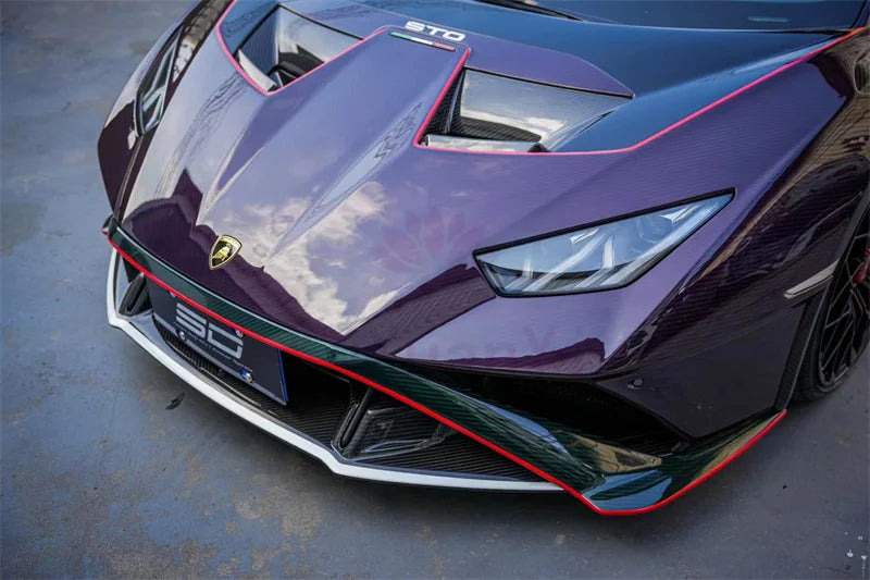 Used for Lamborghini Huracan LP610 LP580 EVO STO Style Dry Carbon Fiber Front and Rear Bumper Side Skirts Hood and Body Kit