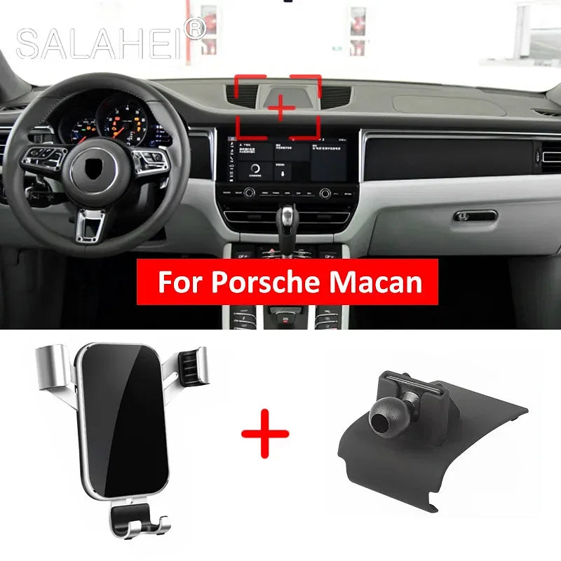 Color Name: Black - Car Mobile Phone Holder For Porsche Macan Air - Premium Interior Accessories from salahei - Just $37.99! Shop now at Rapidvehicles