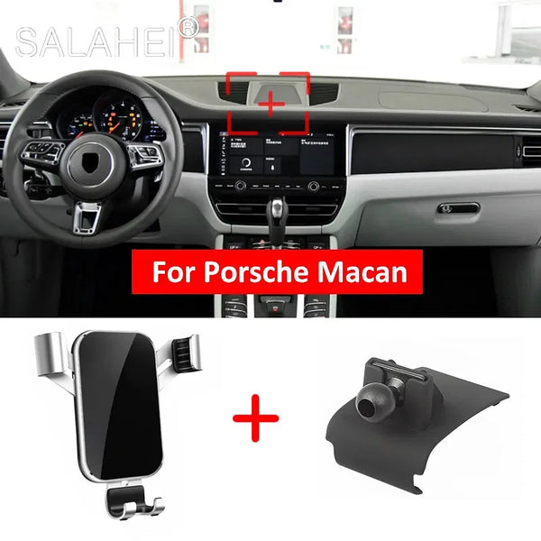 Color Name: Brown - Car Mobile Phone Holder For Porsche Macan Air