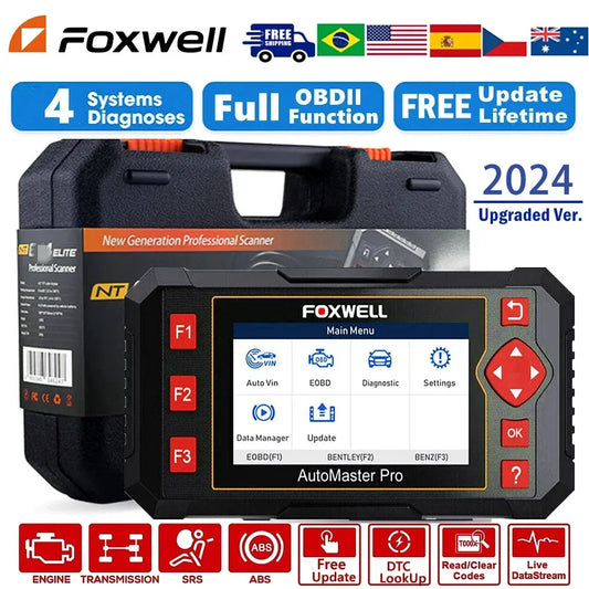 FOXWELL NT604 Elite Wireless OBD2 Scanner Engine ABS SRS Transmission Diagnostic Tools Automotive Scanner OBD 2 Code Reader