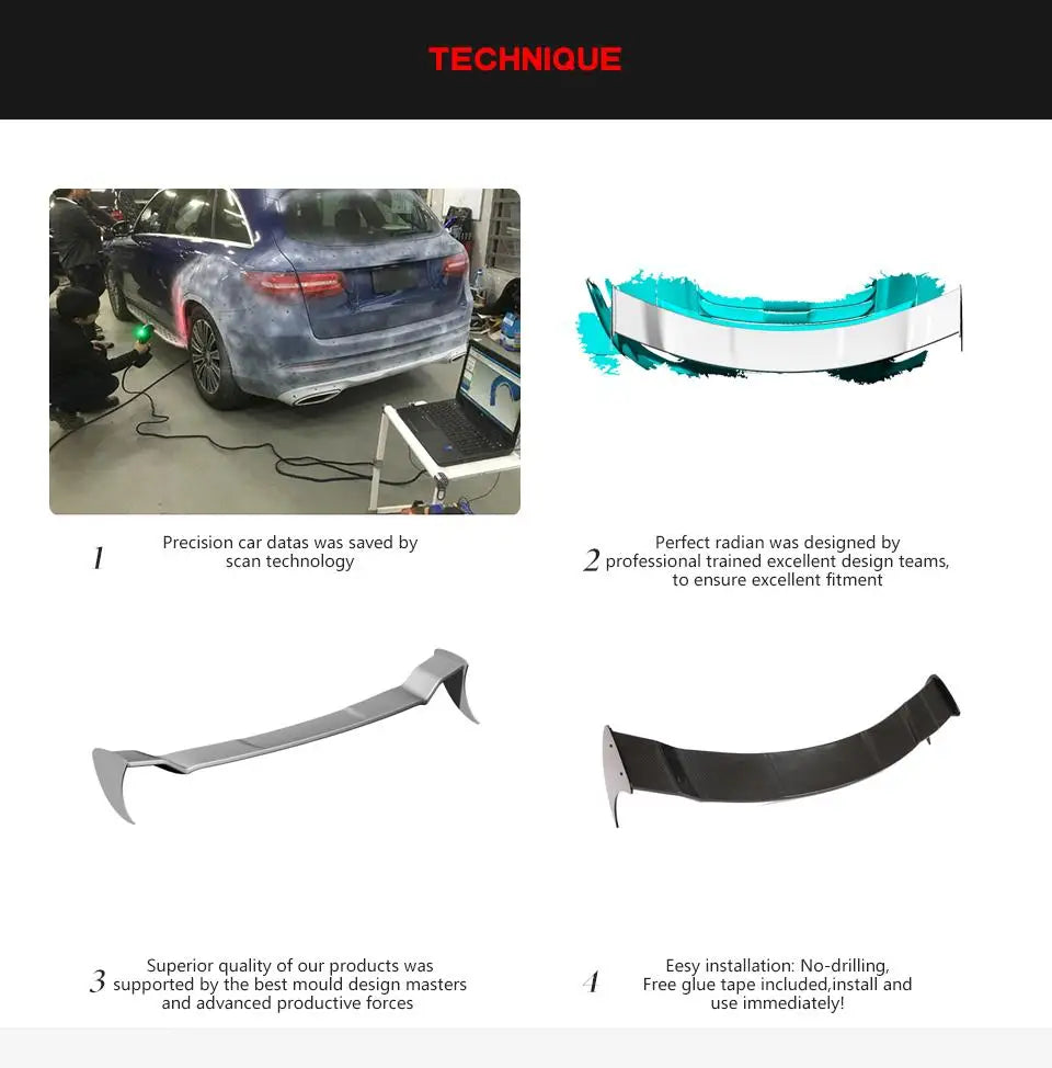 Dry Carbon Fiber Rear Trunk Wing Spoiler For Porsche 911 991 Turbo S 2-Door 2014-2016