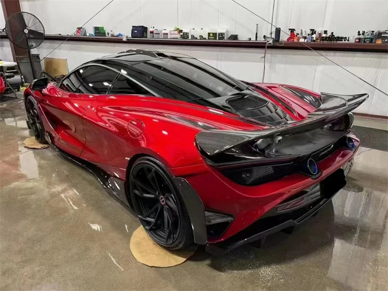High Quality Dry Carbon Fiber Body Kit for McLaren 720S RY Style Front Lip Side Skirts Rear Diffuser Fenders Engine Hood