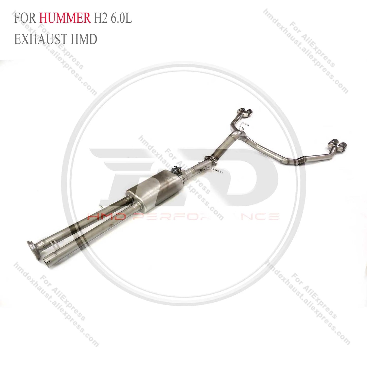 HMD Hot sale Stainless Steel Exhaust System Performance Catback for Hummer H2 6.0L Muffler With Valve