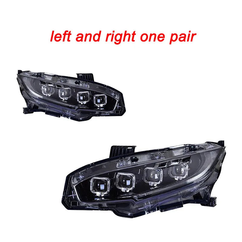 Car Led Headlights For Honda CIVIC 2016-2021 Bugatti style full LED Head Lamp daytime running DRL Head Lamp Front light Assembly