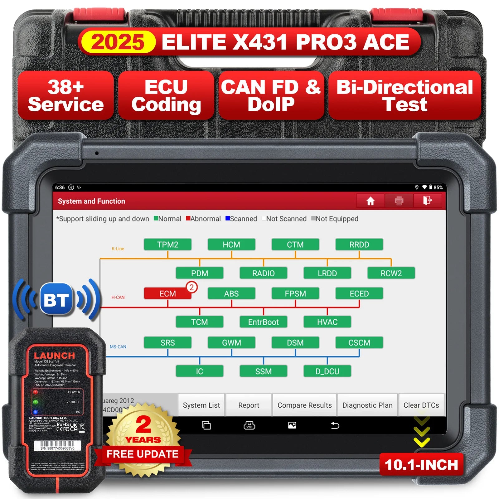 LAUNCH X431 PRO3 ACE Car OBD2 Diagnostic Tool Auto Bidirectional Scan Tool CAN FD & DoIP,FCA SGW,ADAS with 2-Year Free Update