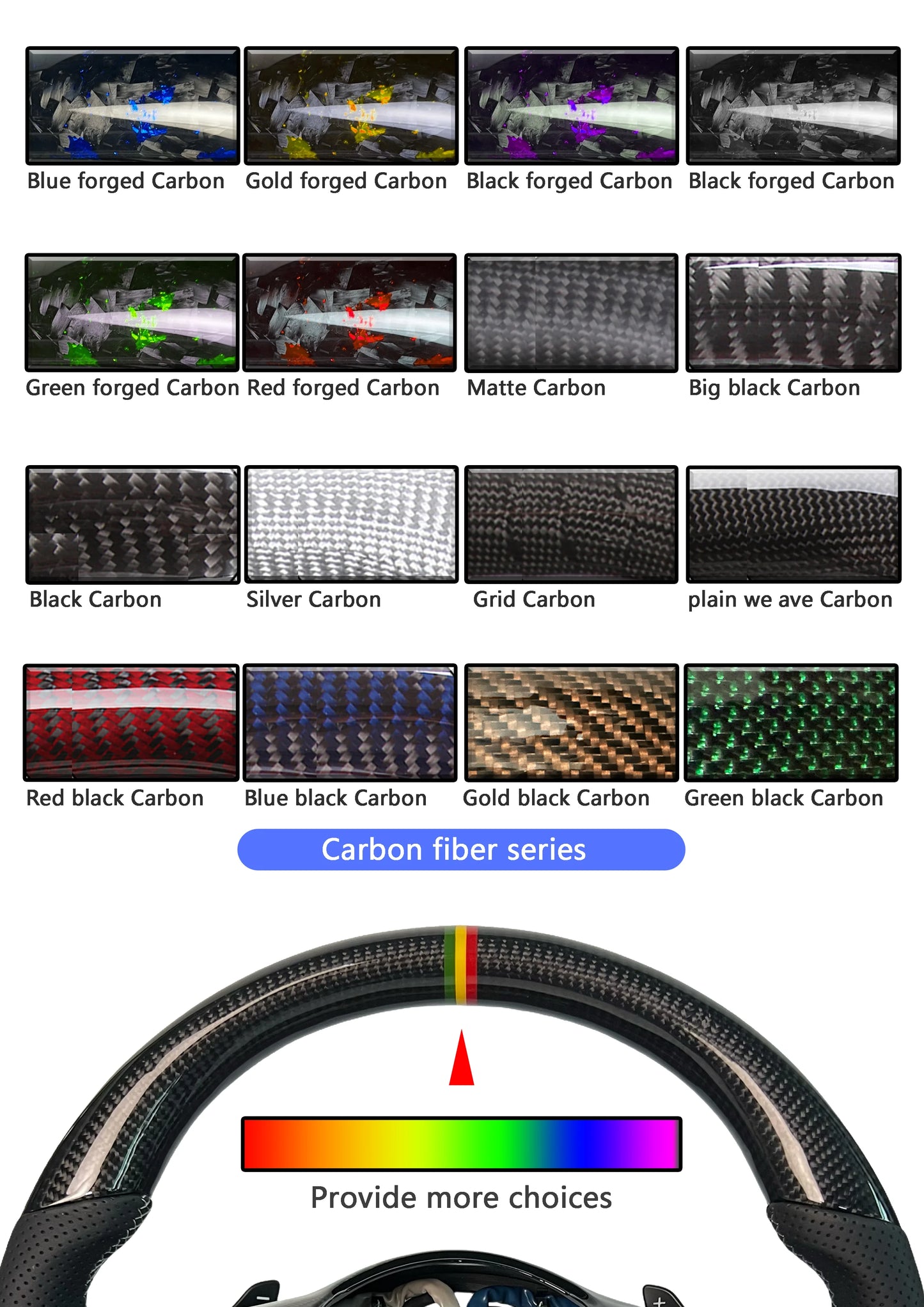 LED Genuine leather carbon fiber steering wheel suitable for Honda Accord CU2 SPIRIOR 2008-2017 series