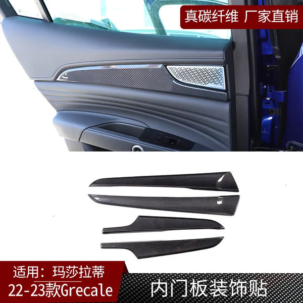 Suitable for Maserati Grecale carbon fiber, interior door panel trim strip interior auto parts modification
