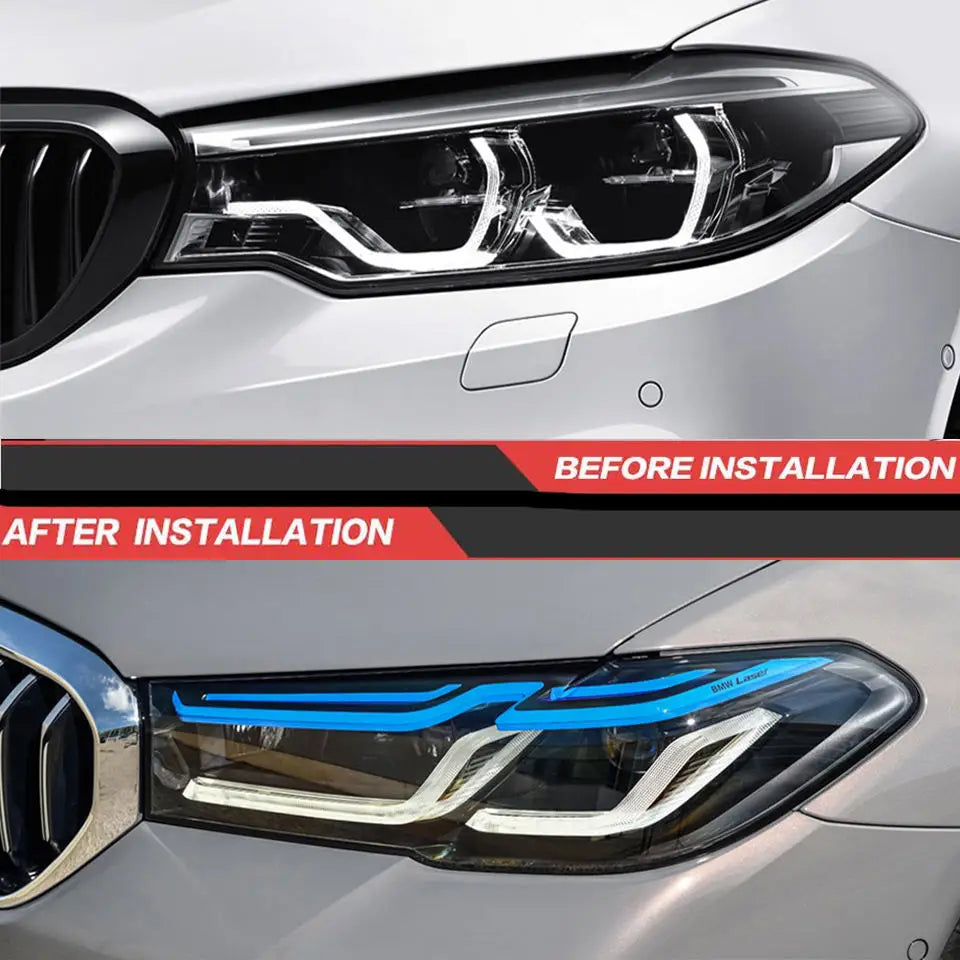 For BMW G30 G38 2017-2021Projector Lens Headlight Auto Head lamp Reverse Brake Fog Front lights DRL Plug and Play IP67 2pcs/Set