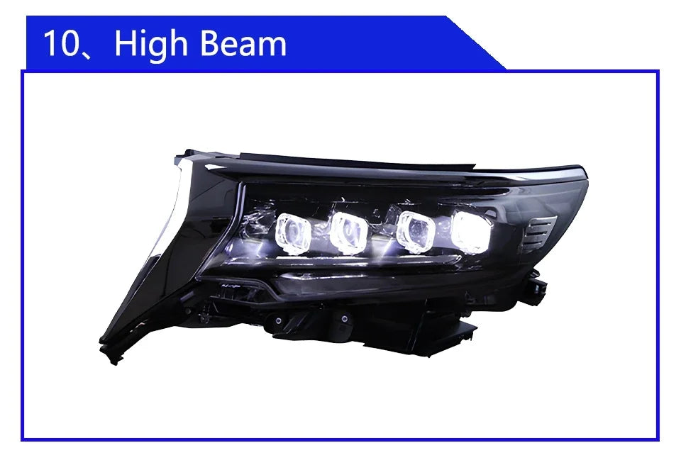 Car Front lamps For Toyota Prado 2018-2023 LED Auto Headlight Assembly Upgrade Bugatti Design Four Projector Lens Accessories
