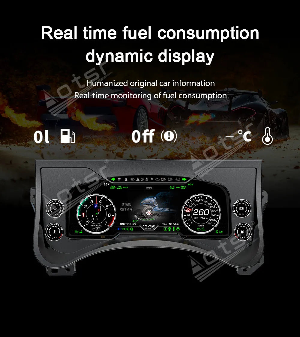 12.3 inch New Upgraded For Hummer H2 2003-2009 Speedometer Car LCD Instrument Panel Digital Cluster Virtual Cockpit