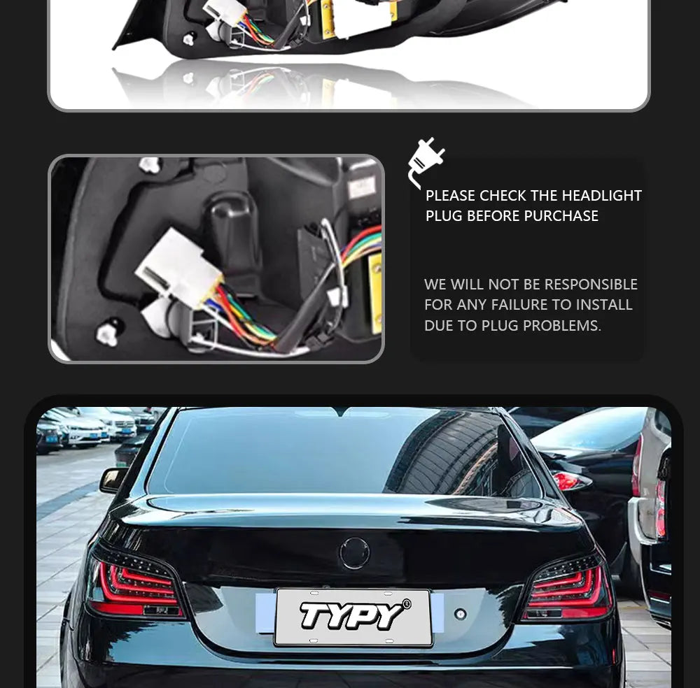 TYPY Car Tail Lights For BMW 5 Series E60 Taillight 2003-2009 LED LED Projetor Tail Lamp Daytime Running Light Auto Accessories