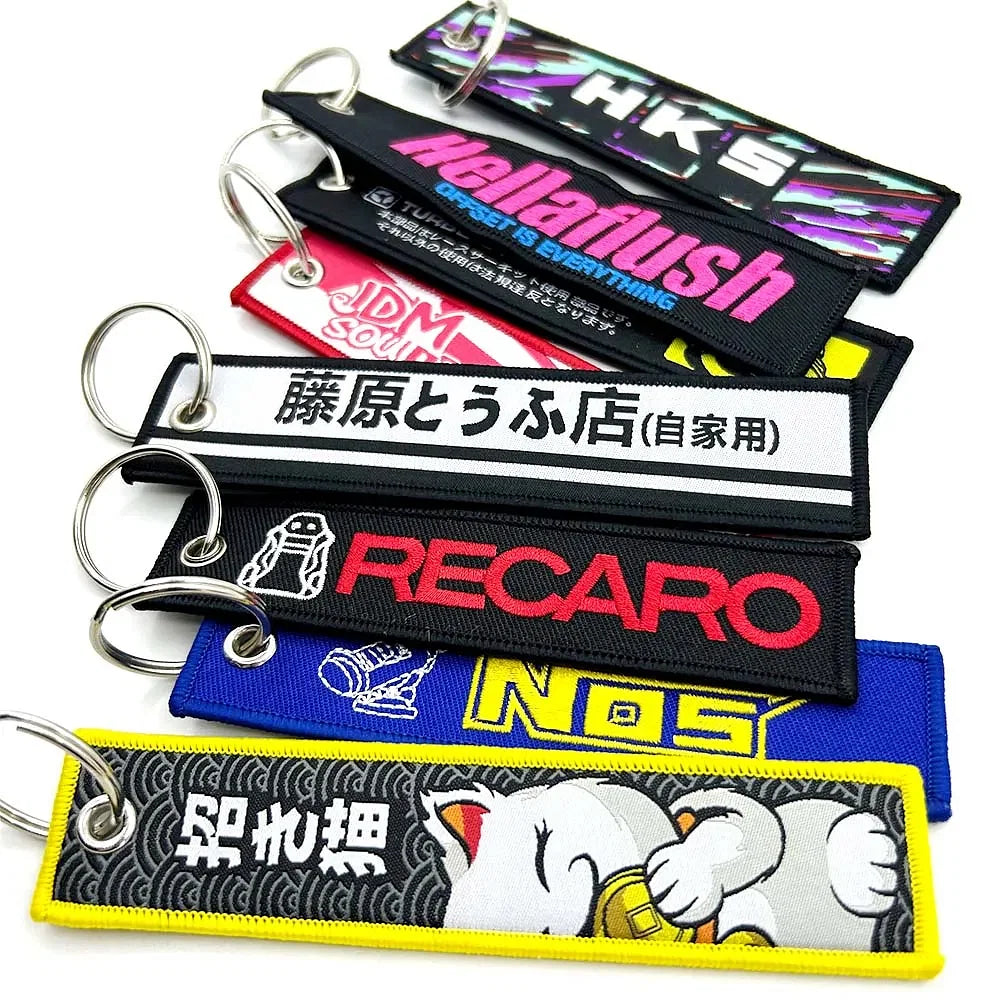 Color Name: Silver - JDM HKS Keychain Embroidered Woven Personality Fashion Cloth ADVAN Key Chain Car Motorcycle Key Rings Key Holder Pendant Nos - Premium Interior Accessories from NoEnName_Null - Just $6.29! Shop now at Rapidvehicles