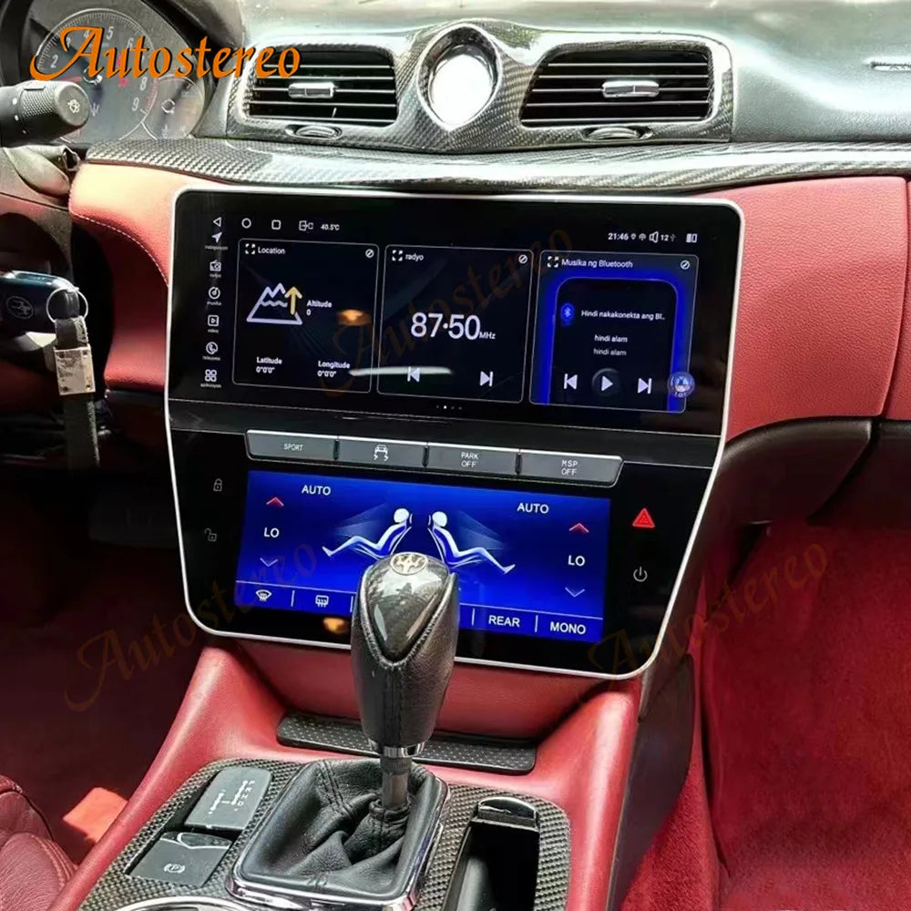 2023 Gen Dual Screen 8+256G Android12 Car GPS Navigation For Maserati GT/GC Gran Turismo Multimedia Player Headunit Auto Carplay