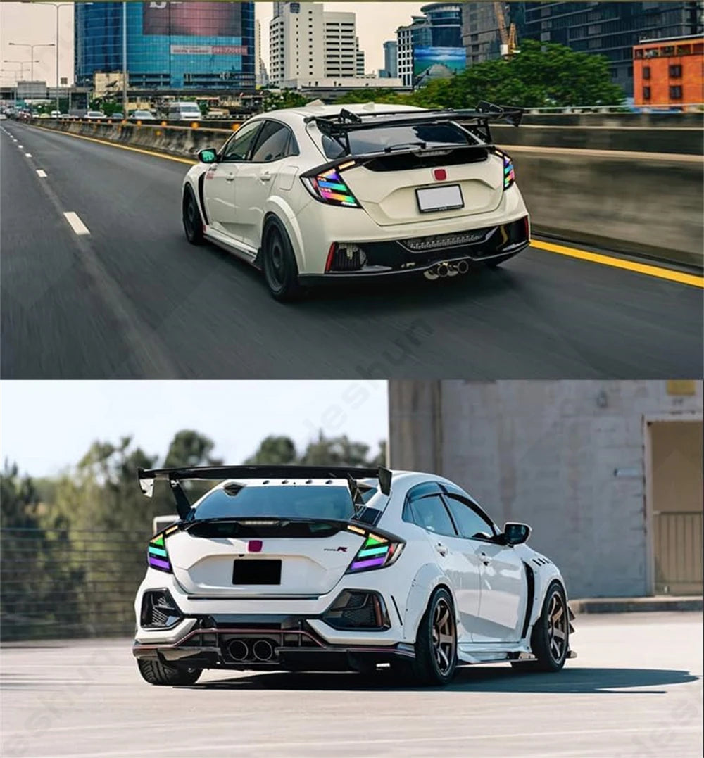 Taillights For Honda Civic Hatchback/Type R 2016-2022 FK7 FK8 10th Gen Tail Lamp Rear Fog Light LED Sequential Signal Assembly