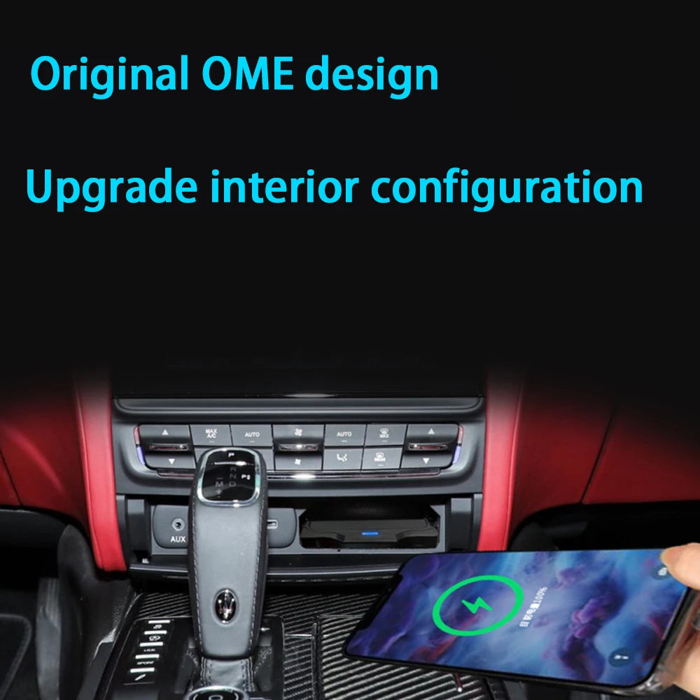 for Maserati Quattroporte M156 2014-2024 Center Console Storage Car Wireless Mobile Phone Charger QI 18W Magsafe Fast Charging