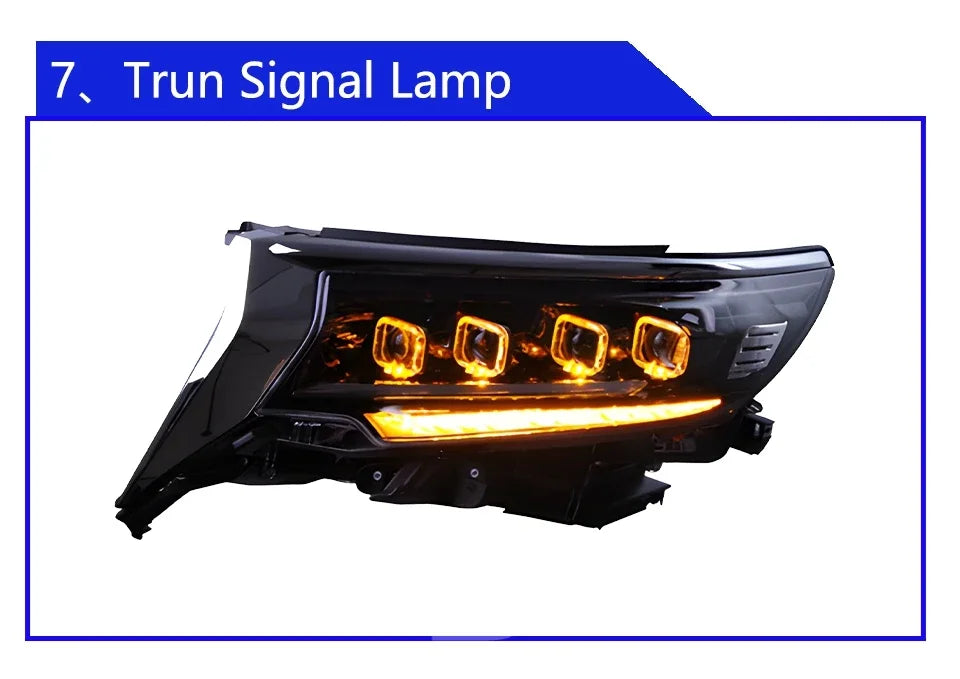 Car Front lamps For Toyota Prado 2018-2023 LED Auto Headlight Assembly Upgrade Bugatti Design Four Projector Lens Accessories