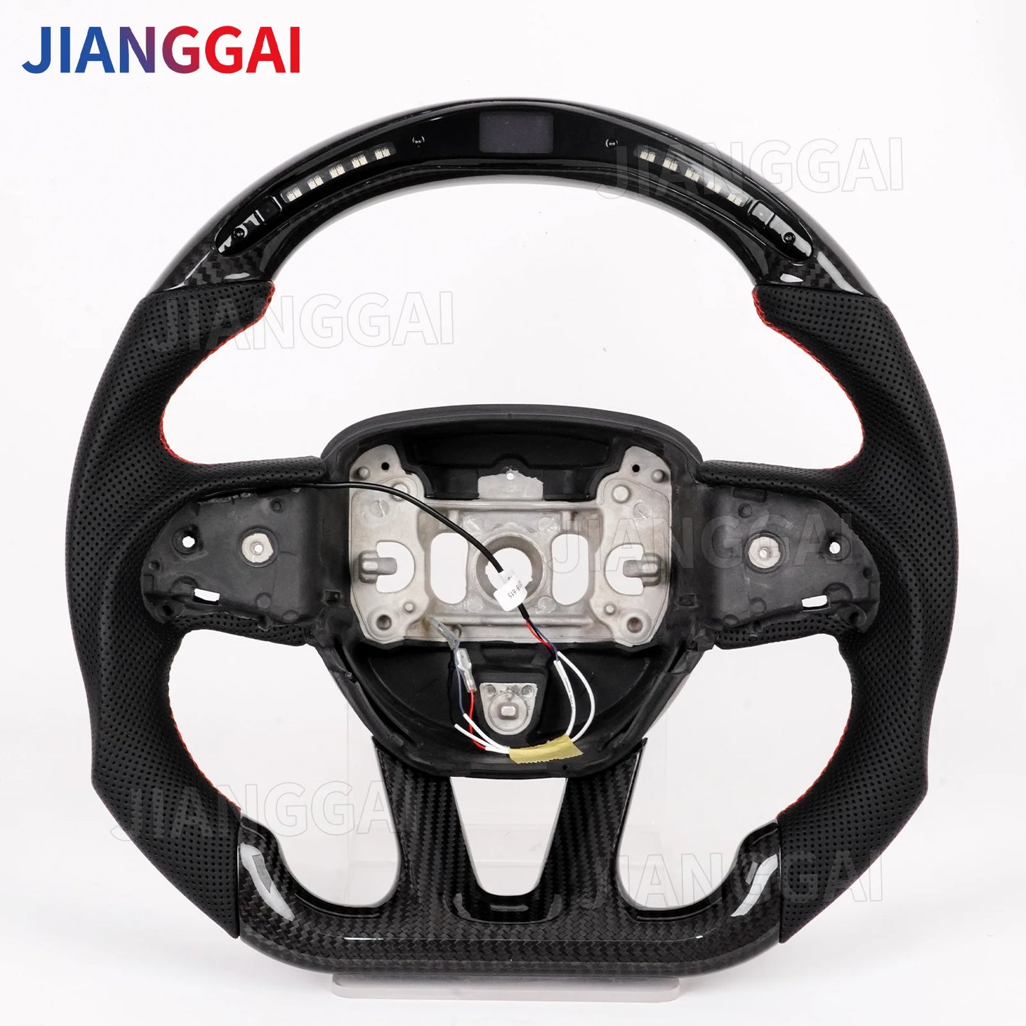 LED Carbon Fiber Steering Wheel For Dodge Challenger Charger Durango HELLCAT 2015-2020 Jeep Grand Cherokee SRT 2014-2020