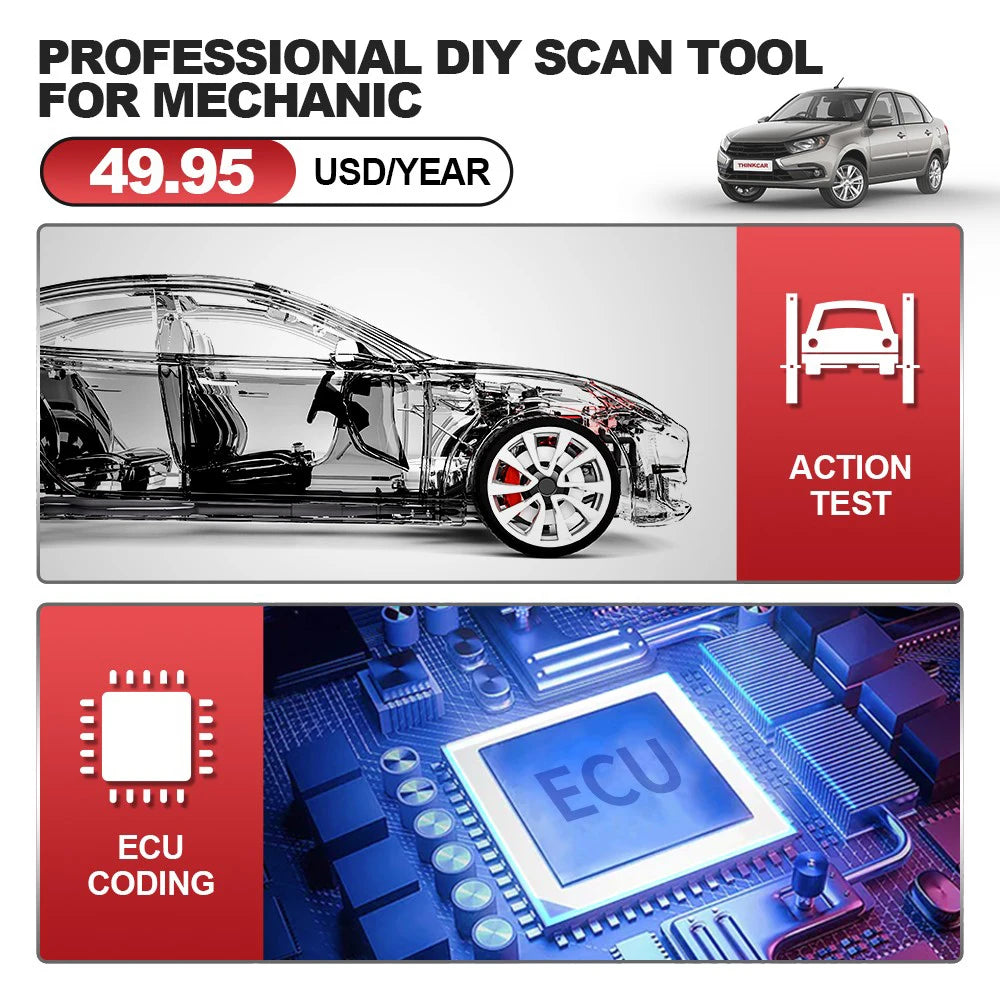 THINKCAR THINKTOOL MINI Professional Auto OBD2 Scanner Full System Clear Code Read 28 Reset Lifetime Free Car Diagnostic Tool