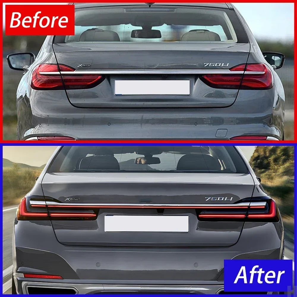 Upgraded Through Taillights Accessories for BMW 7 Series F01 F02 G11 G12 730Li 740Li 750Li 2008-2019 LED Car Taillights Assembly