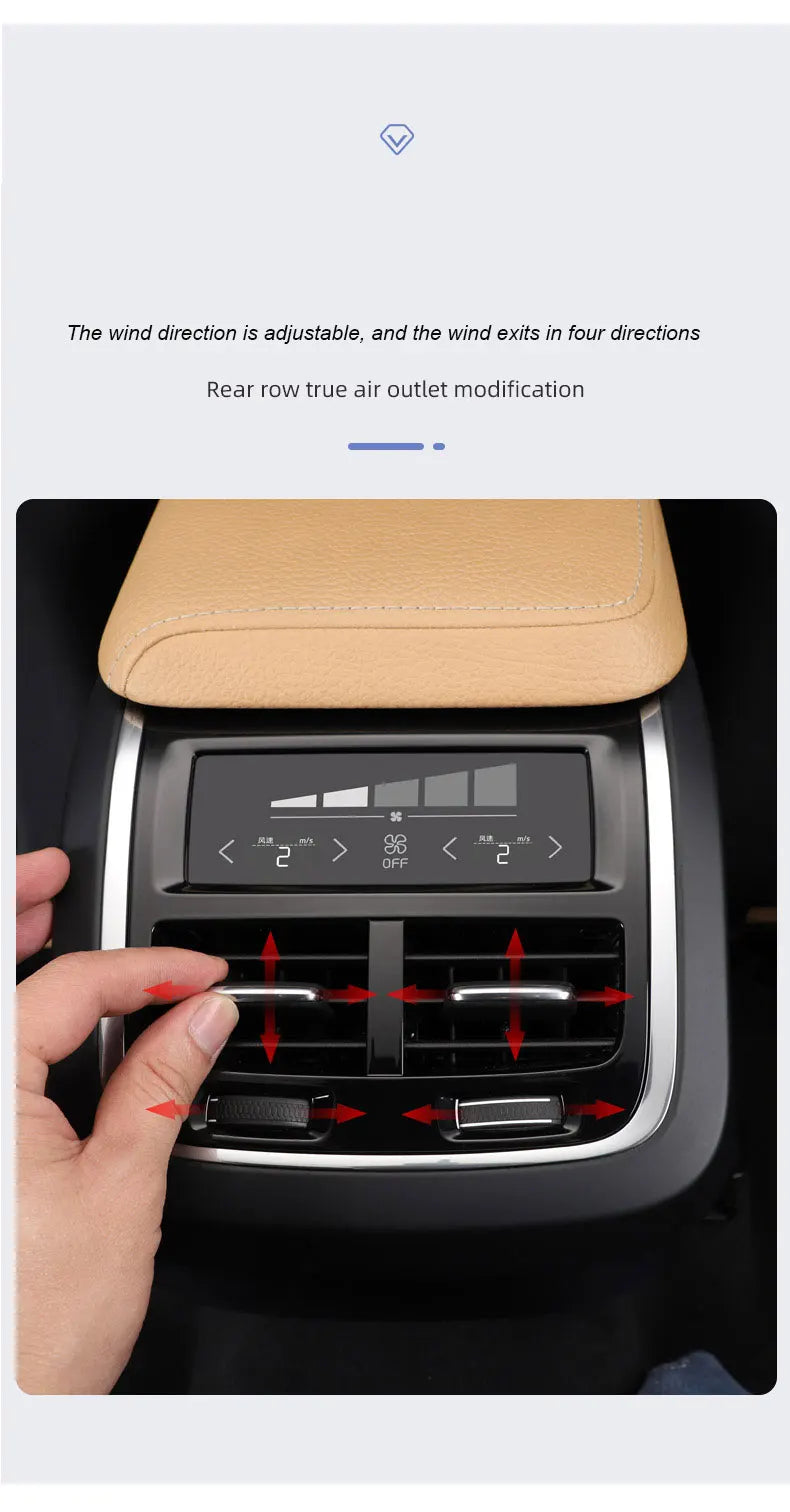 Car accessories For Volvo XC60XC90S60V60V90S 90 rear exhaust air outlet touch screen cold air hot air air conditioning