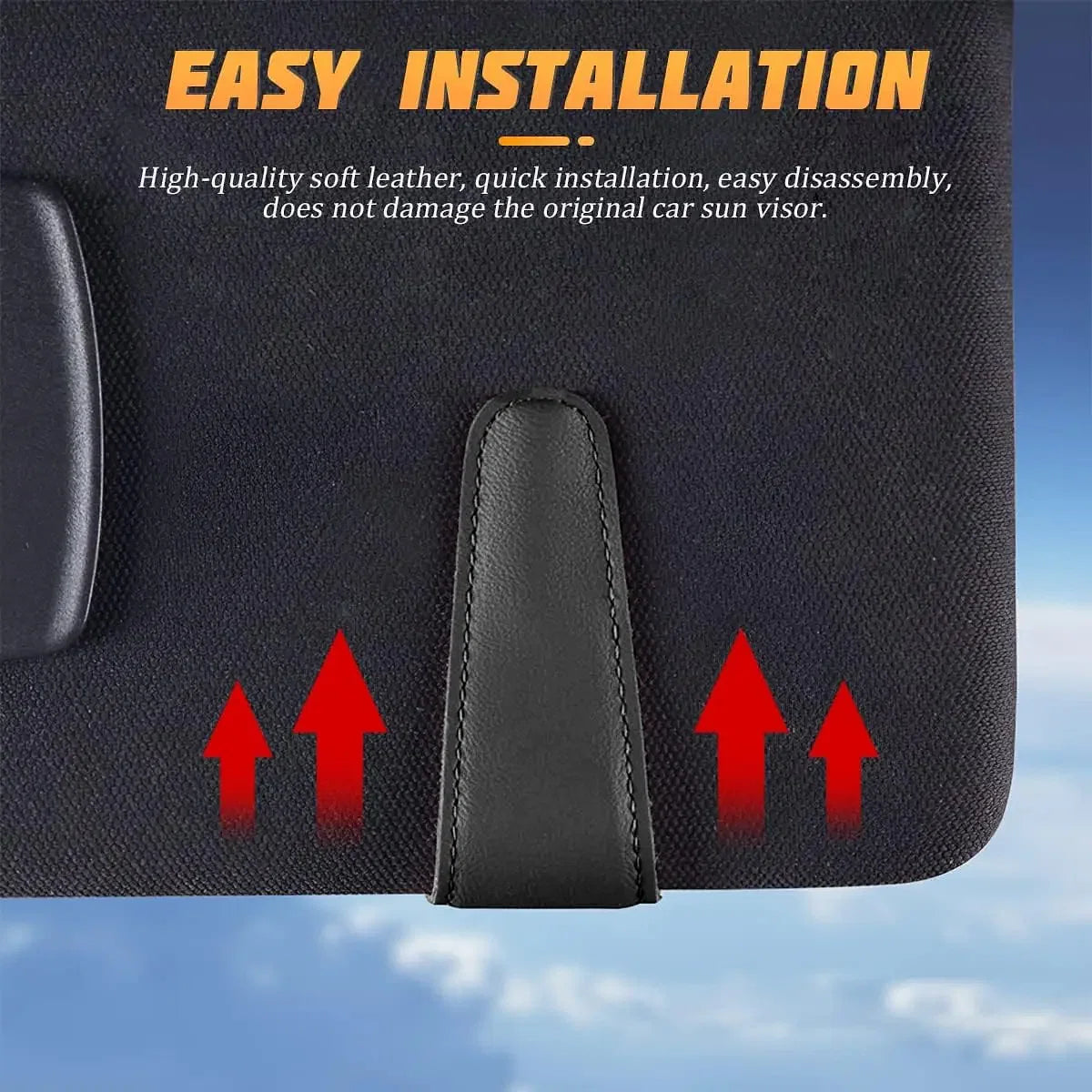 Color Name: Black - Sunglasses Holders for Car Sun Visor, Leather - Premium Interior Accessories from NoEnName_Null - Just $19.99! Shop now at Rapidvehicles