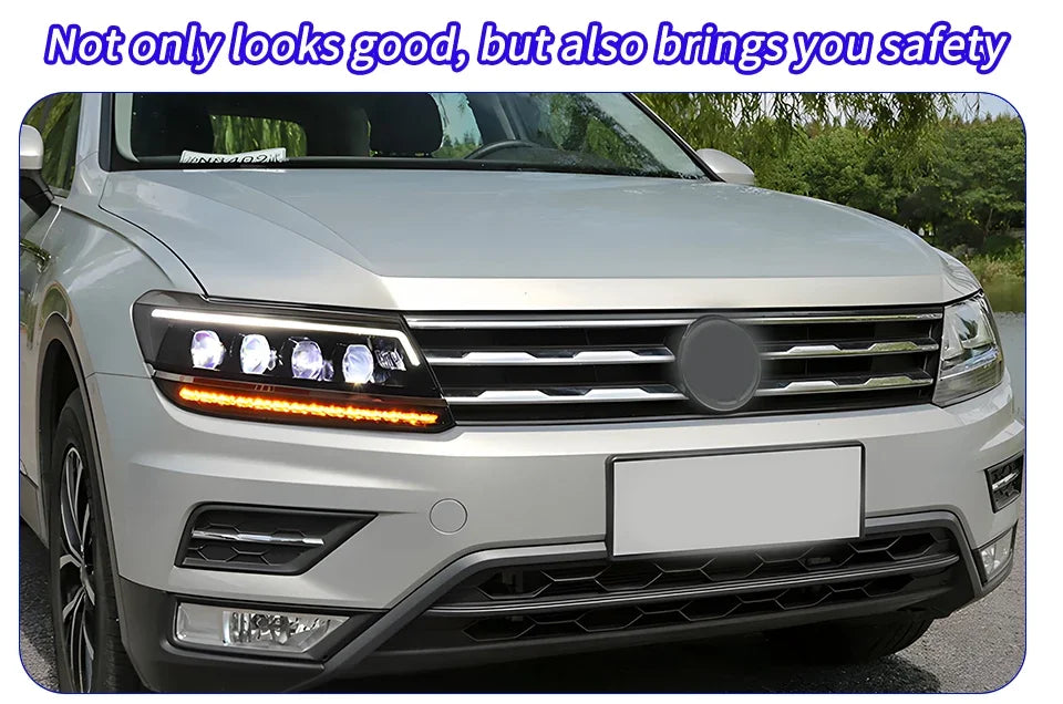 Car Front Lamps for VW Tiguan L 2017-2021 LED Auto Headlights Assembly Upgrade Bugatti Style 4 Projector Lens Accessories