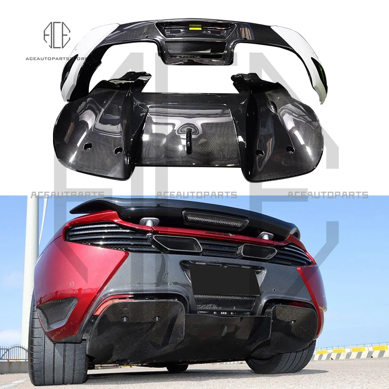For McLaren MP4-12C 100% Real Carbon Fiber Rear Diffuser Body Kit Rear Lip Rear Bumper Rear Wing 2011-2014