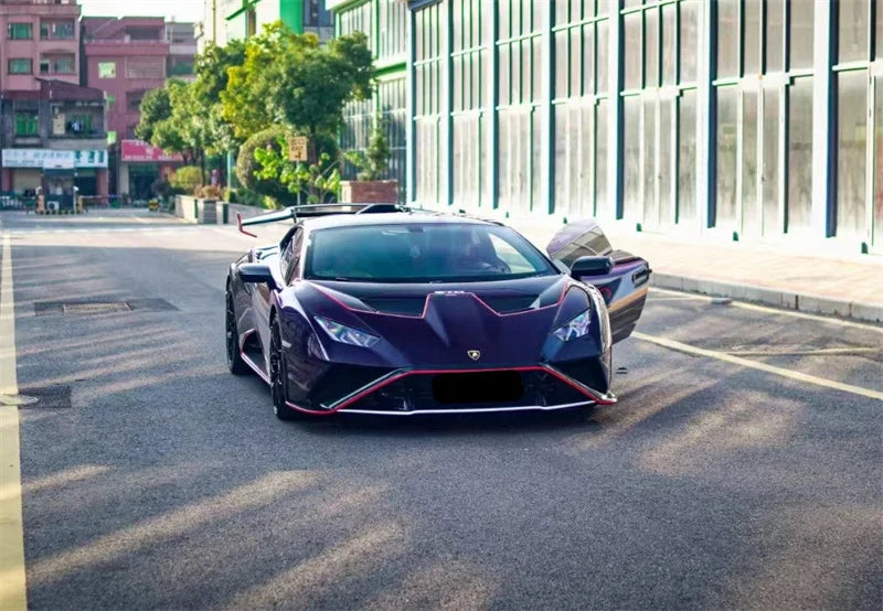 Used for Lamborghini Huracan LP610 LP580 EVO STO Style Dry Carbon Fiber Front and Rear Bumper Side Skirts Hood and Body Kit