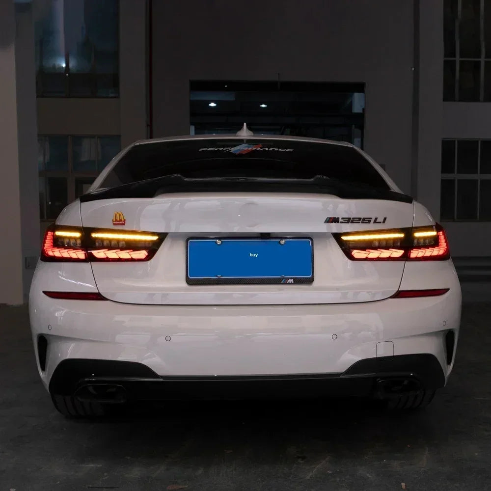Car Taillights For BMW 3 Series G20 G28 320i 325i 330i 2020-2024 Upgrade LED Dynamic Dragon Scale Taillight Accessories Assembly