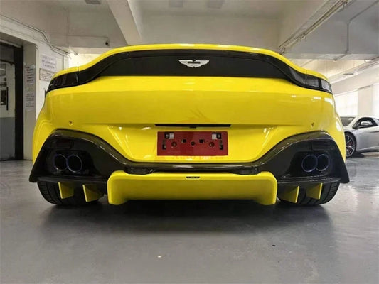 Perfect Fit For Aston Martin Vantage upgrade TM Style Real Dry Carbon Fiber Rear Bumper Lip Rear Diffuser bodykit