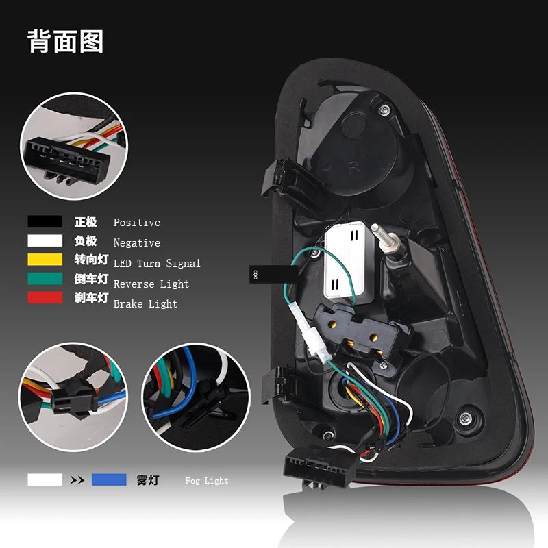 2PCS Brand New Union Jack Style LED Tail Light with Brake Reverse Turn Signal for BMW Mini Cooper R50 R52 R53 2001-2007