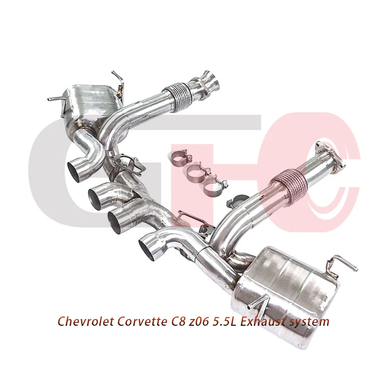 GFC catback exhaust muffler for Chevrolet Corvette C8 Z06 5.5L, Car electric valve exhaust system made of 304 stainless steel