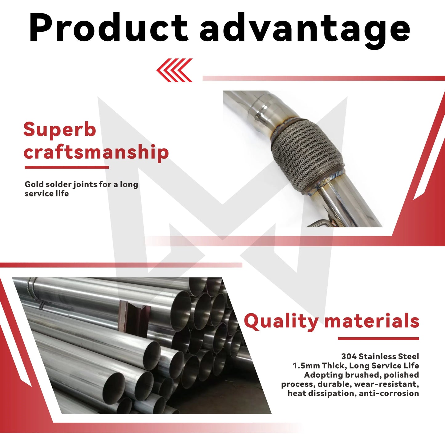 MANX Car Exhaust system for VOLKSWAGEN CC 2.0T Stainless steels Downpipe and Catback exhaust pipe with remote control valve