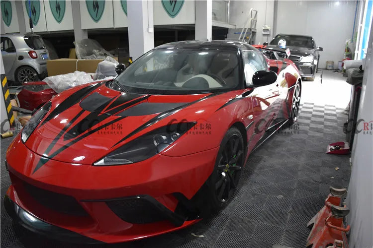 Good fitment body kit for Lotus Evora front bumper rear bumper side skirts and trunk spoiler for Lotus Evora facelift