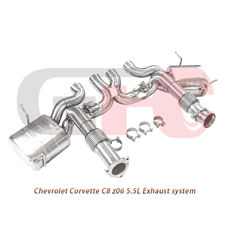 GFC catback exhaust muffler for Chevrolet Corvette C8 Z06 5.5L, Car electric valve exhaust system made of 304 stainless steel