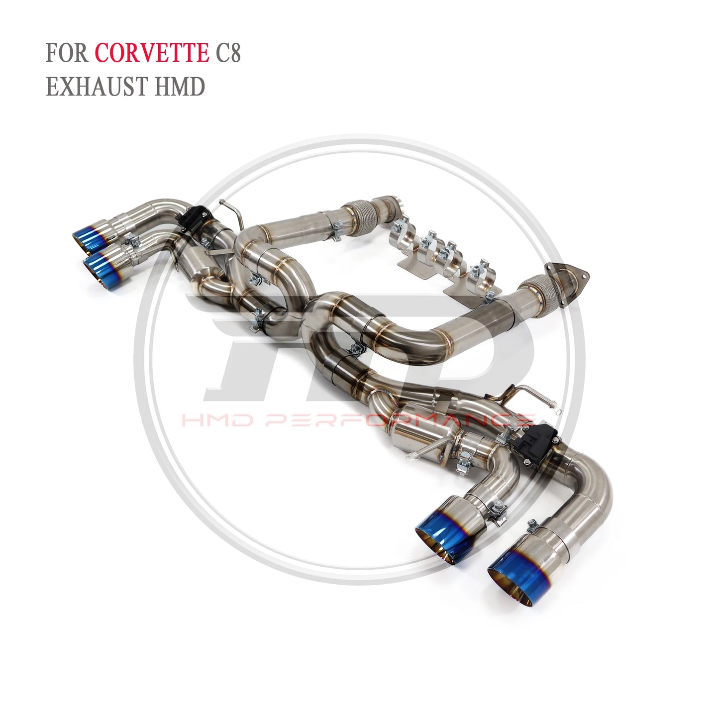 HMD brushed stainless steel High performance exhaust system Performance Chevrolet C8 Auto parts modified electronic valves