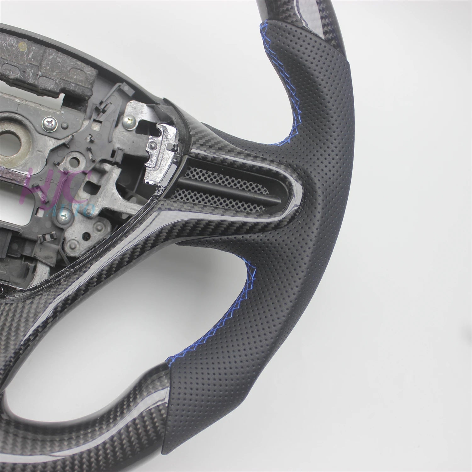 For Honda Civic 2006-2011 8TH GEN 8 Real Carbon Fiber Leather Steering Wheel