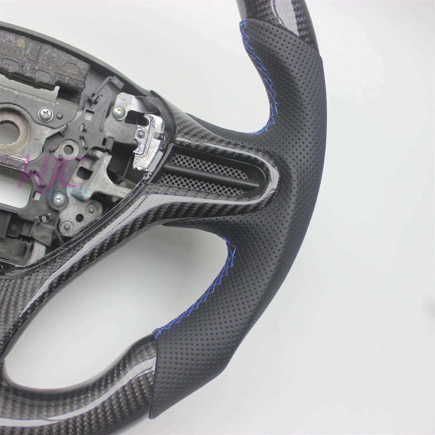 For Honda Civic 2006-2011 8TH GEN 8 Real Carbon Fiber Leather Steering Wheel