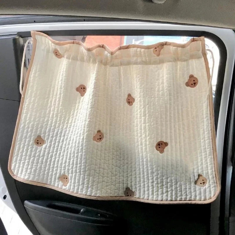 Color: Brown - Car Sunshade Curtain Cute Cartoon Side Window - Premium Exterior Accessories from NoEnName_Null - Just $16.99! Shop now at Rapidvehicles